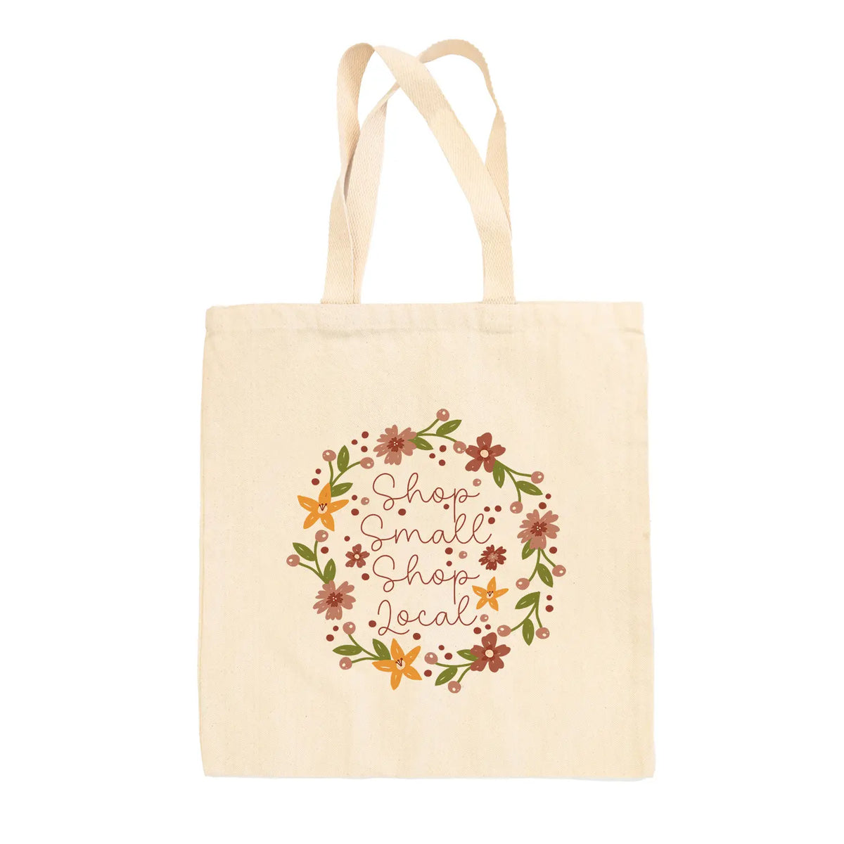 Shop Small Shop Local Wreath Tote Bag