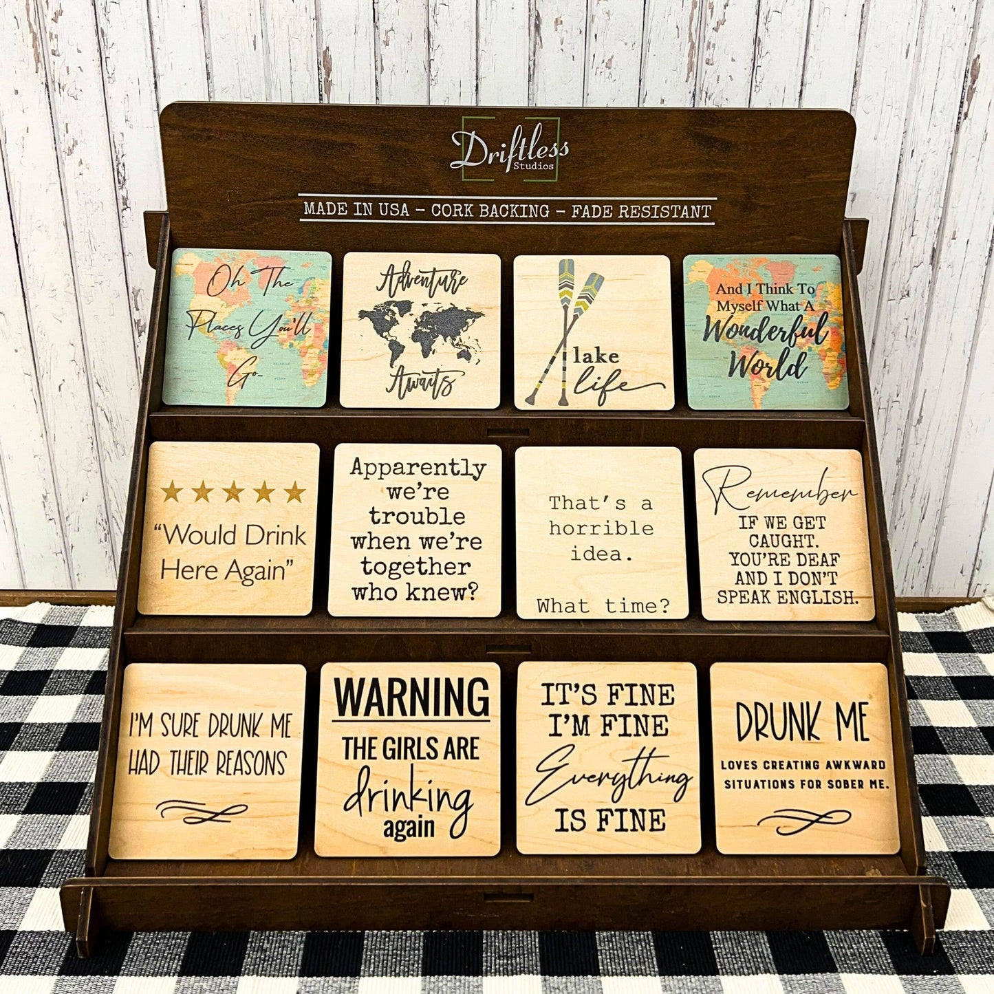 Apparently We're Trouble When We're Together Wood Coaster