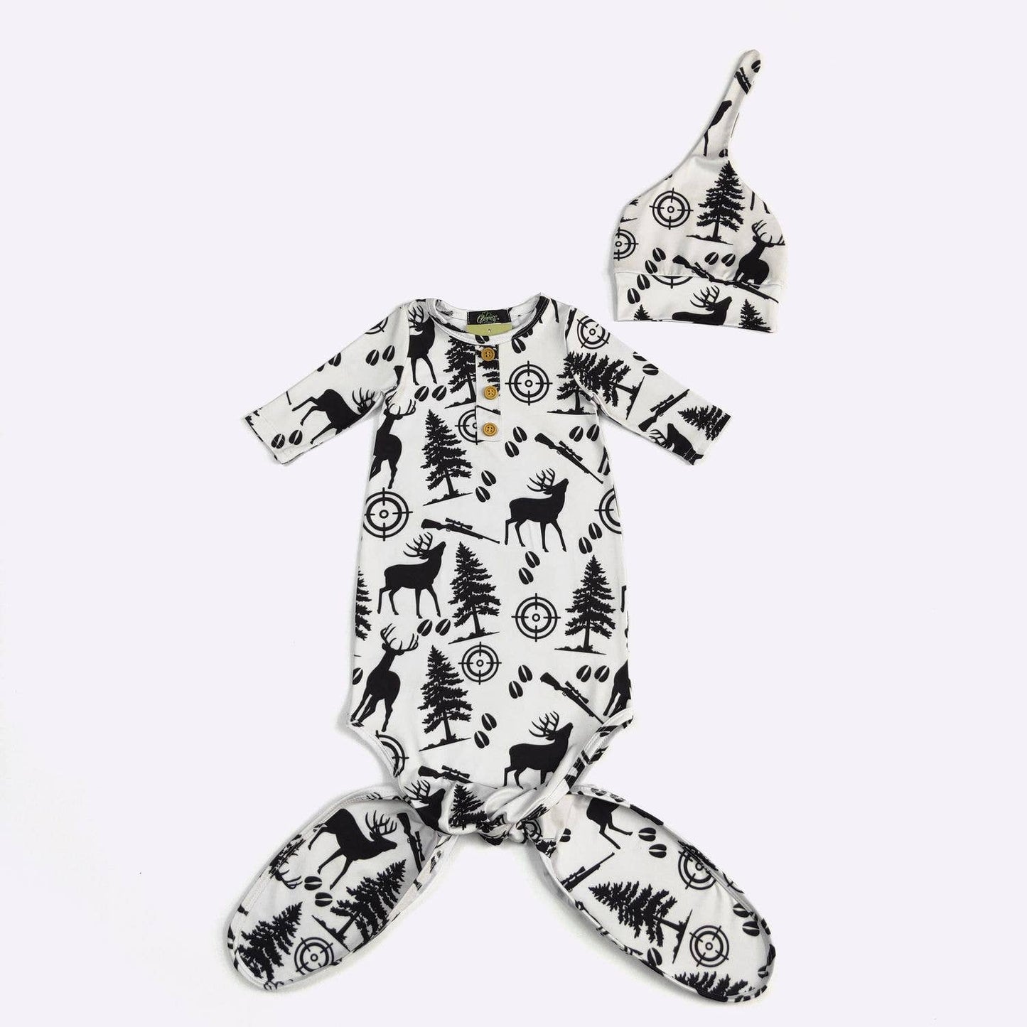 Forest Hunt Baby Knotted Gown