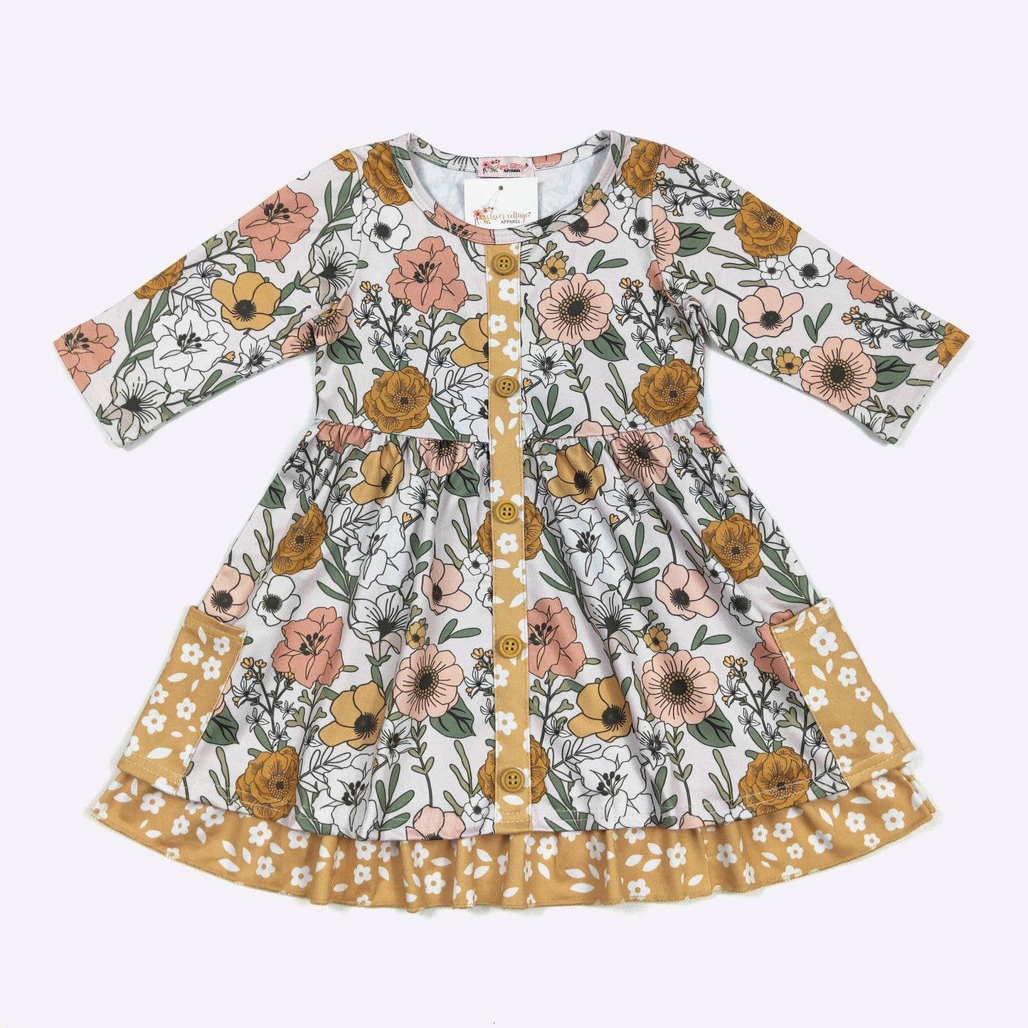 Mustard Blooms Girls Dress