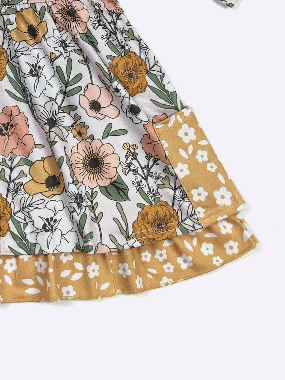 Mustard Blooms Girls Dress