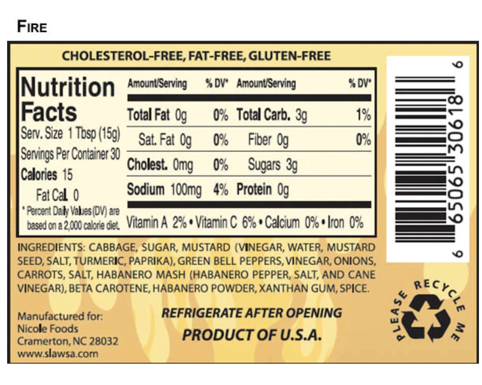 Slawsa Habanero Fire Gourmet Relish, 17.8 oz