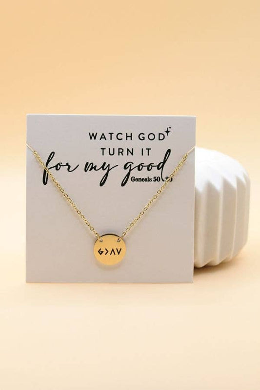 God Is Greater Gold Necklace