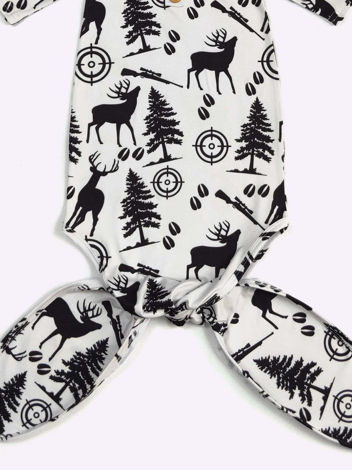 Forest Hunt Baby Knotted Gown