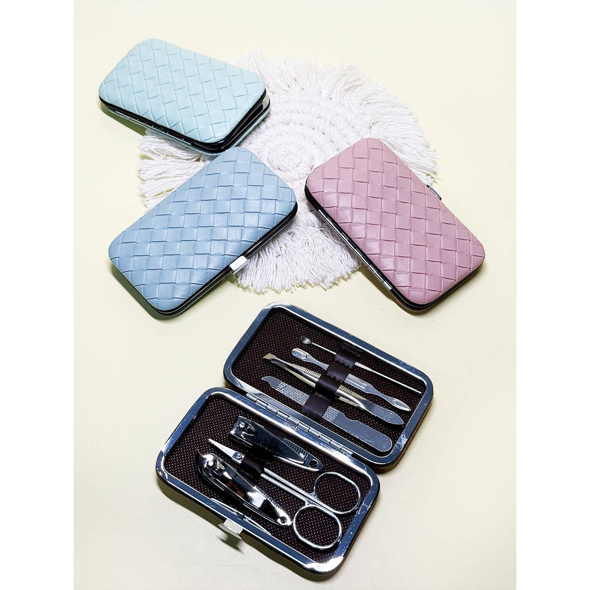 Personal Mani and Pedi Kit care tools with case