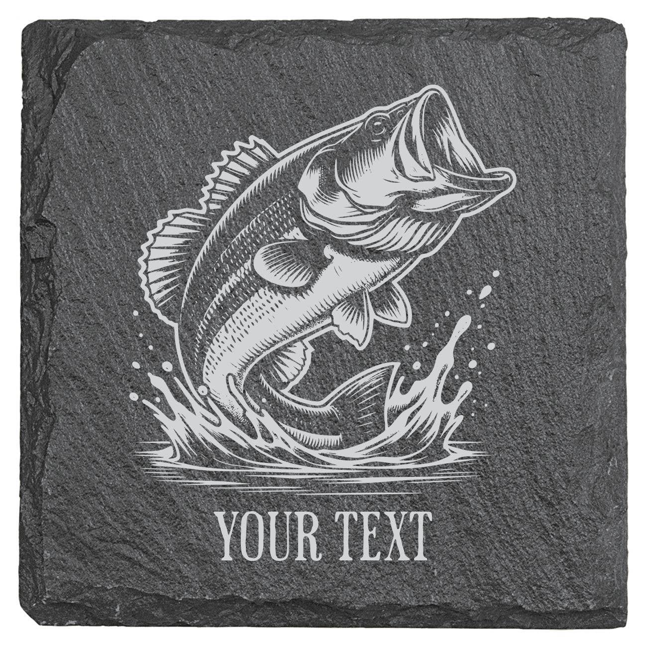 Large Mouth Bass - 4" Square Slate Coaster