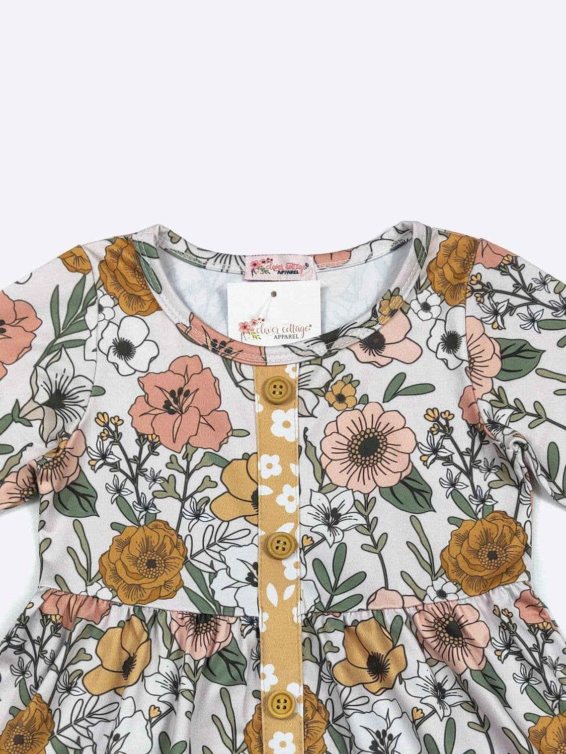 Mustard Blooms Girls Dress