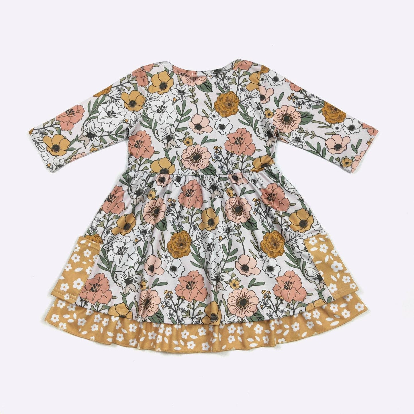 Mustard Blooms Girls Dress