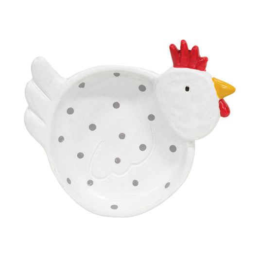 Resin Polka Dot Chicken Trinket Dish