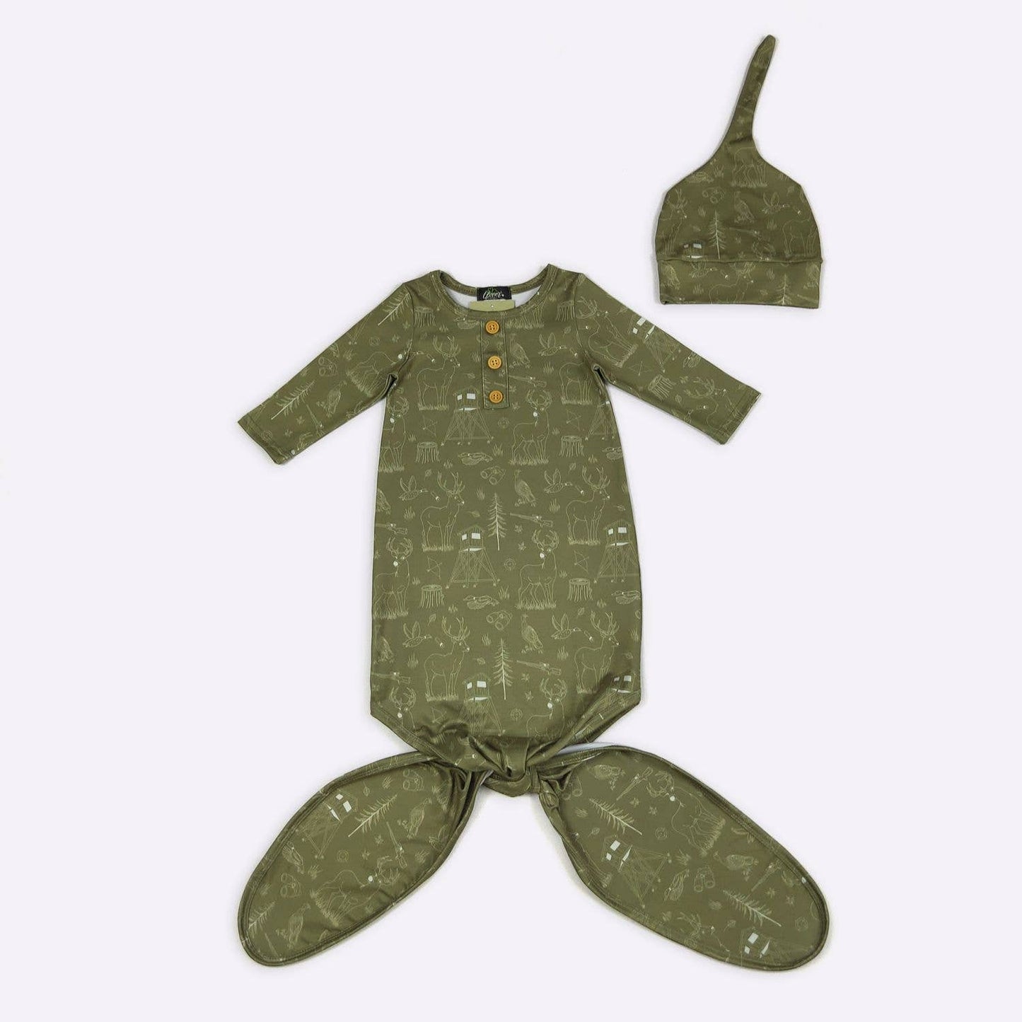 Moss Forest Baby Knotted Gown